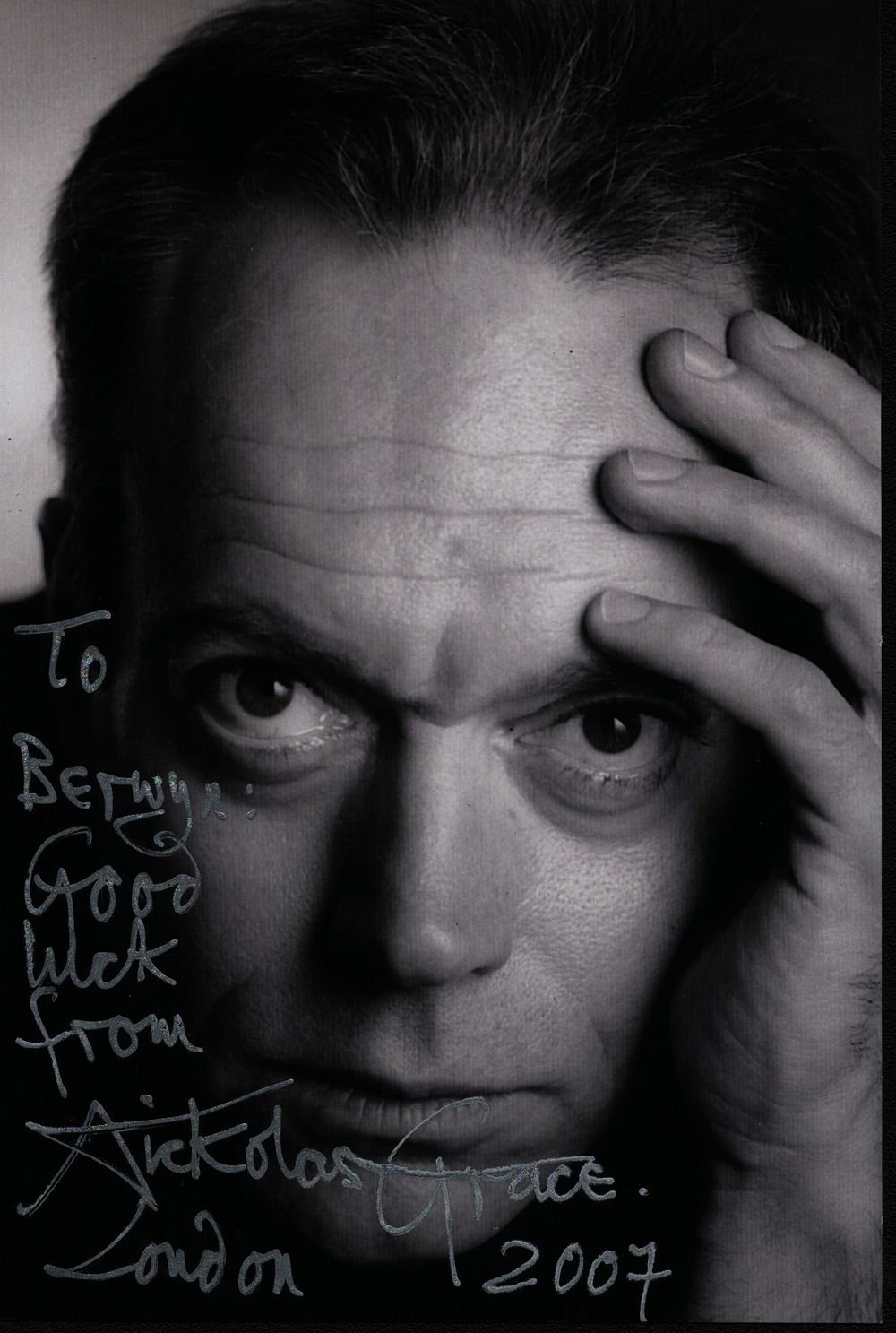 Lot 198: Nicholas Grace signed 6x4inch black and white photo....