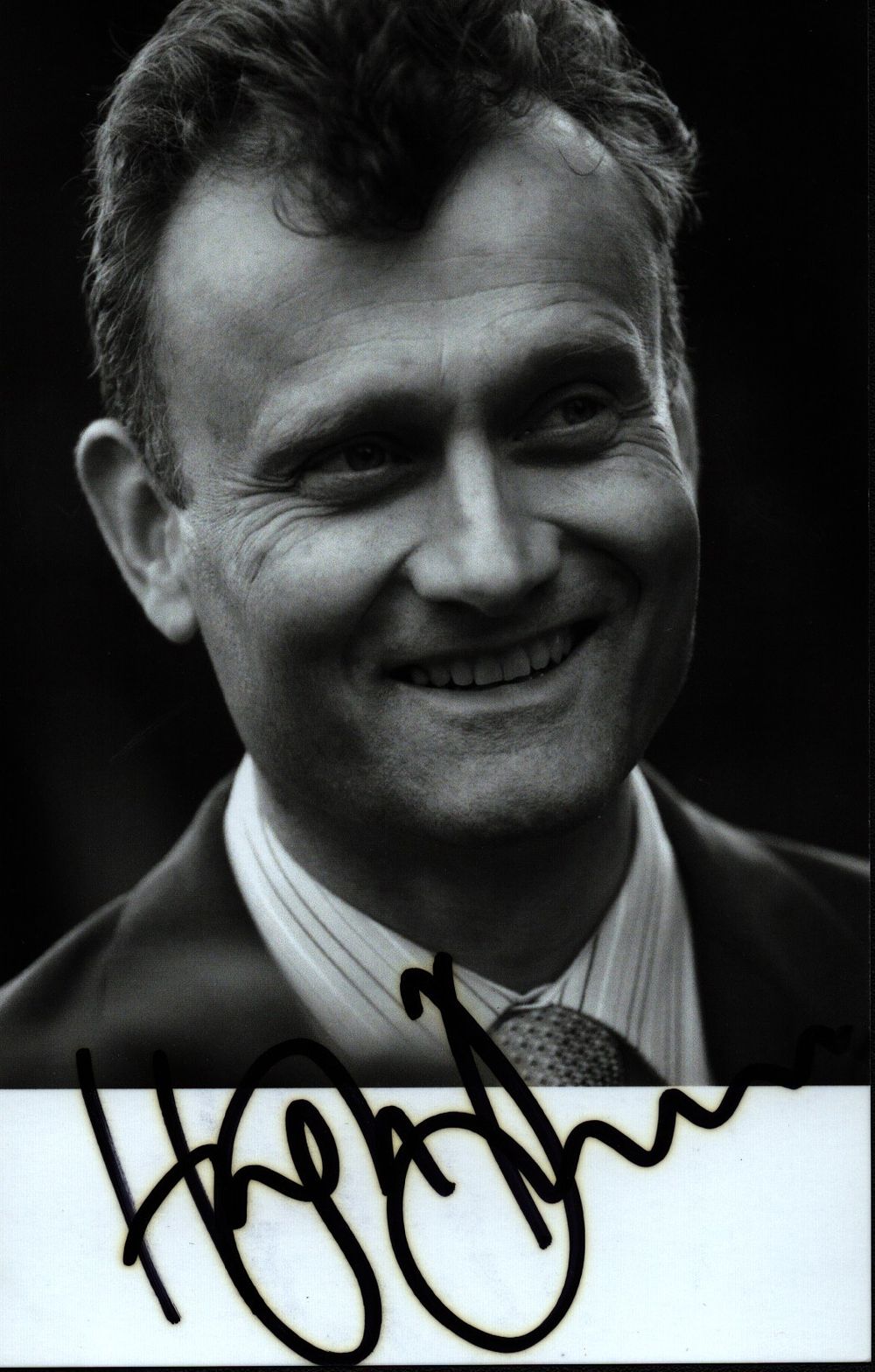 Lot 199: Hugh Dennis signed 6x4inch black and white photo.