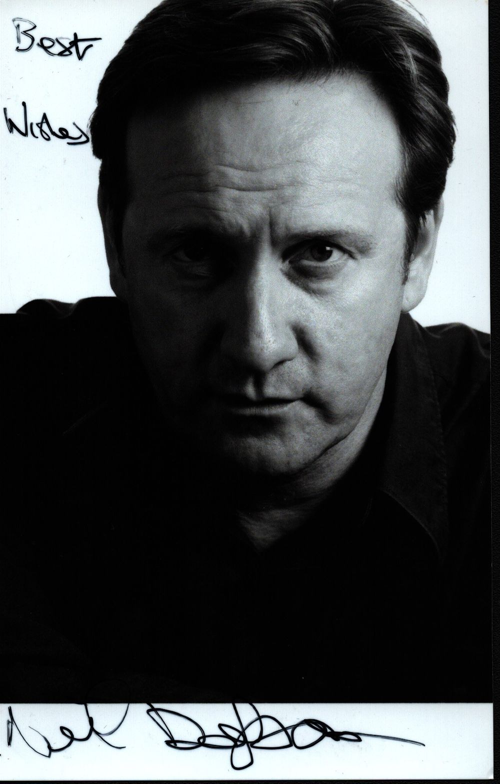Lot 201: Neil Dudgeon signed 6x4inch black and white photo.