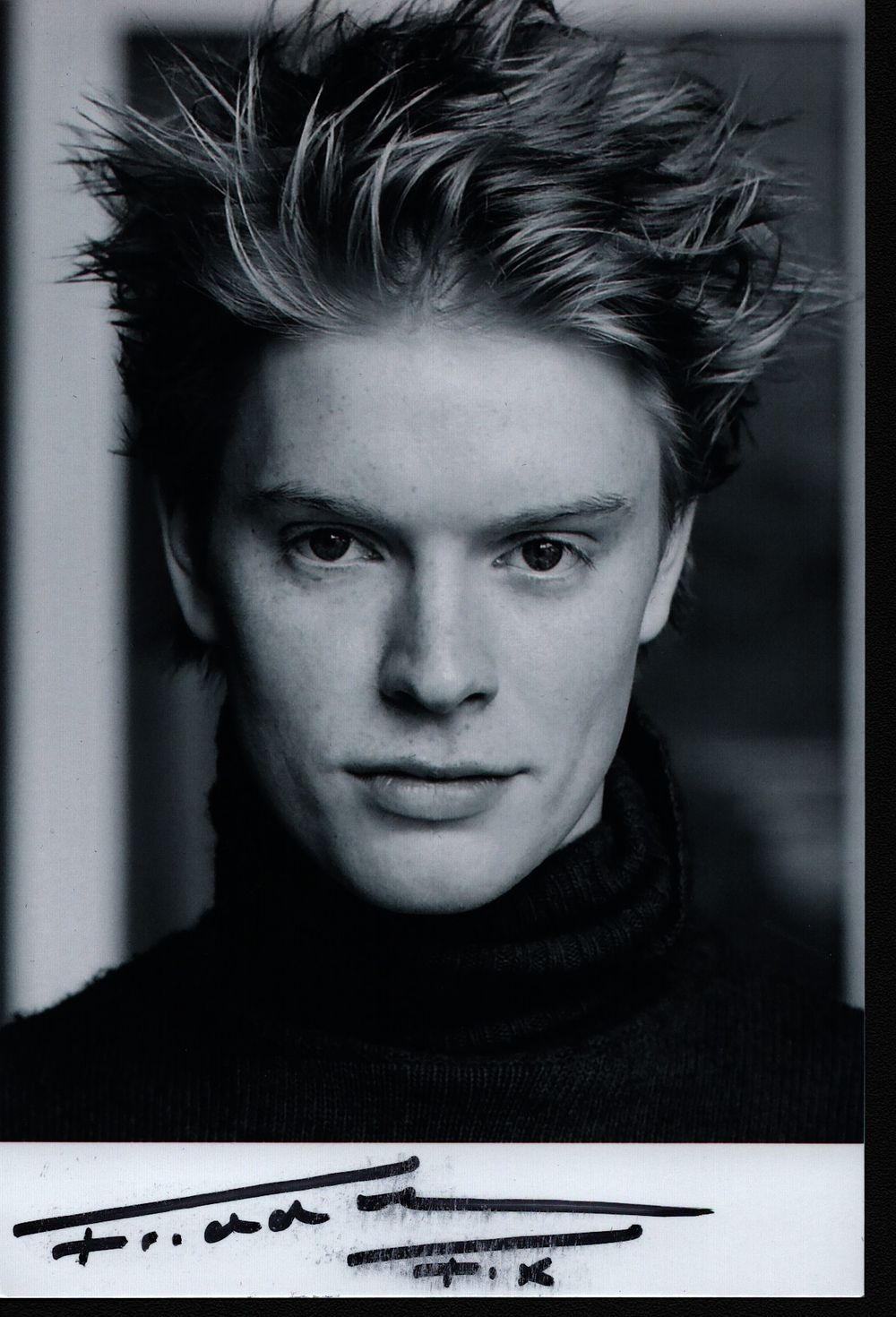 Lot 205: Freddie Fox signed 6x4inch black and white photo.