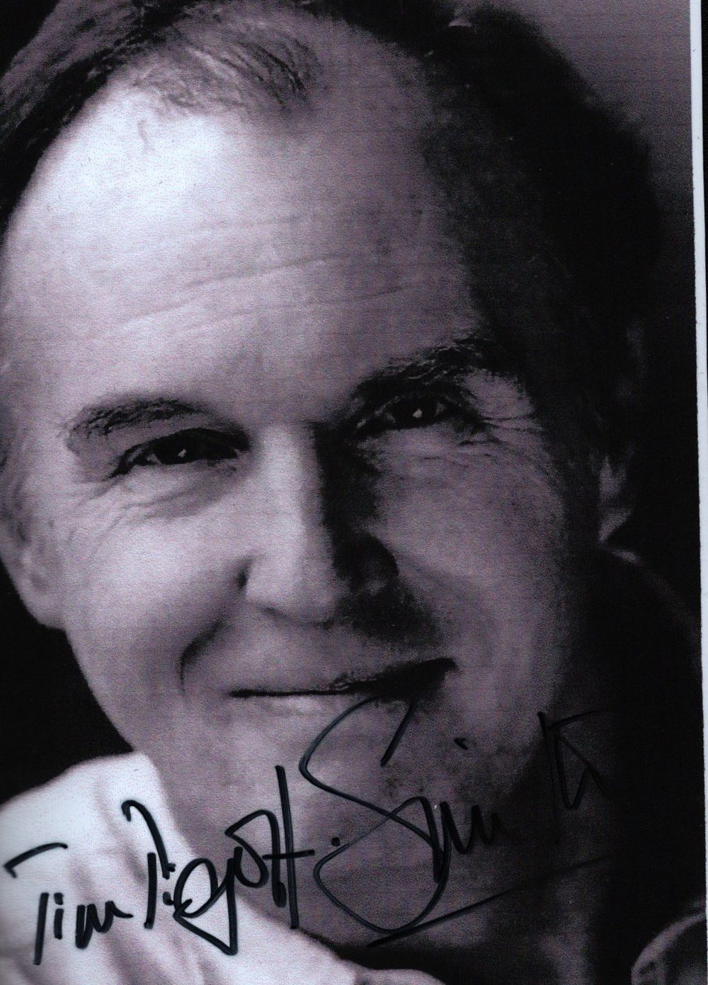 Lot 208: Tim Pigott Smith signed 5x4inch black and white...