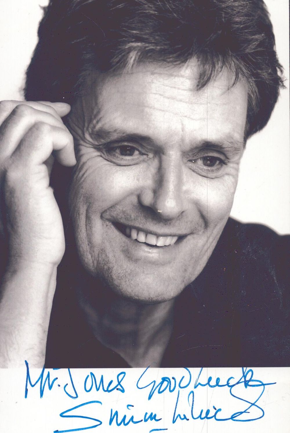 Lot 224: Simon Williams signed 6x4inch black and white photo....
