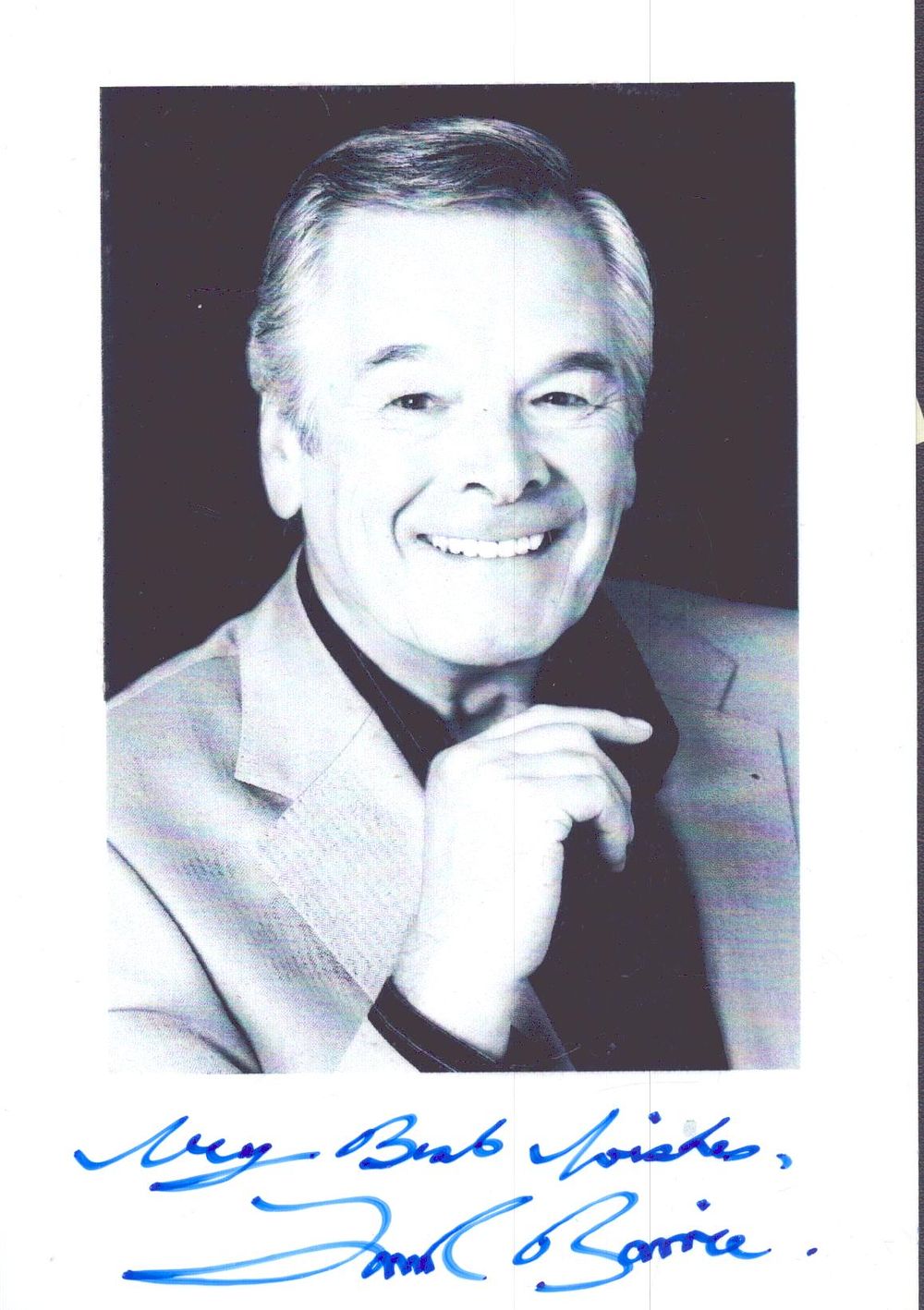 Lot 226: Frank Barrie signed 6x4inch black and white photo.