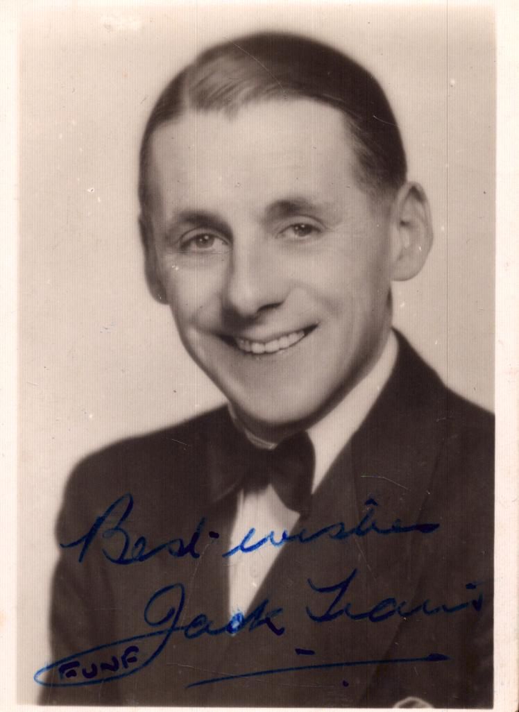 Lot 228: Jack Train signed 3x2inch black and white photo.