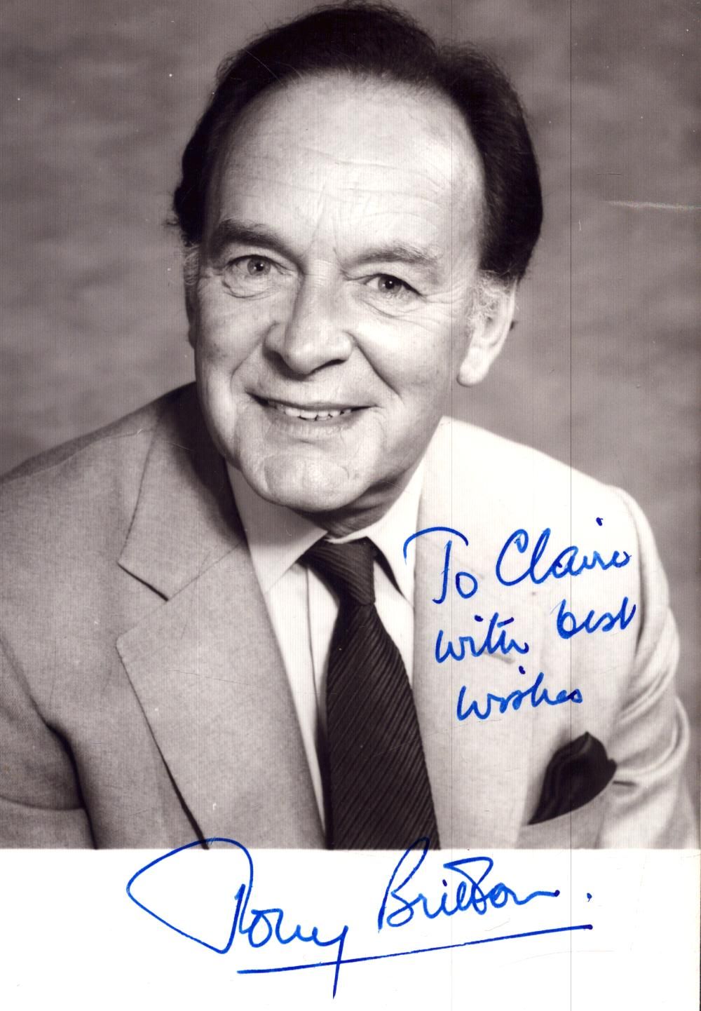 Lot 233: Tony Britton signed 6x4inch black and white photo....