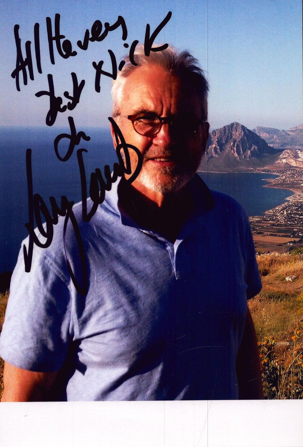 Lot 235: Larry Lamb signed 6x4inch colour photo.