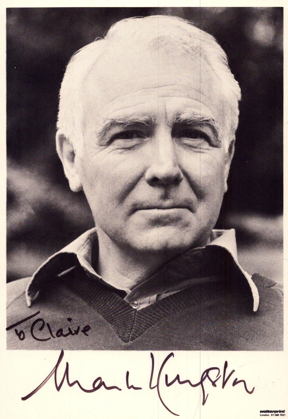 Lot 240: Mark Kingston signed 6x4inch black and white photo....