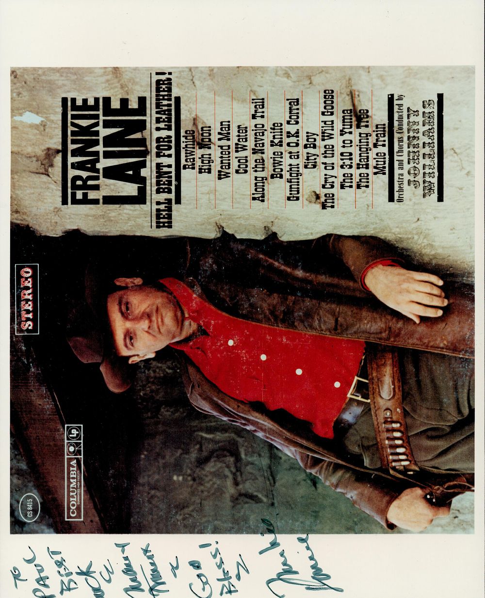 Lot 316: FRANKIE LAINE (1913-2007) Singer signed 8x10 Photo.