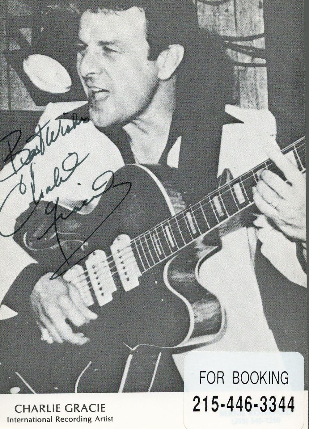 Lot 325: CHARLIE GRACIE (1936-2022) Rock and Roll Singer signed...