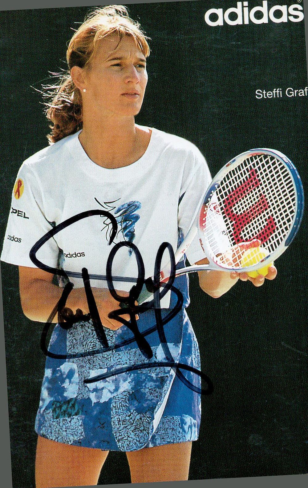 Lot 327: STEFFI GRAF signed vintage Tennis Adidas Promo Photo