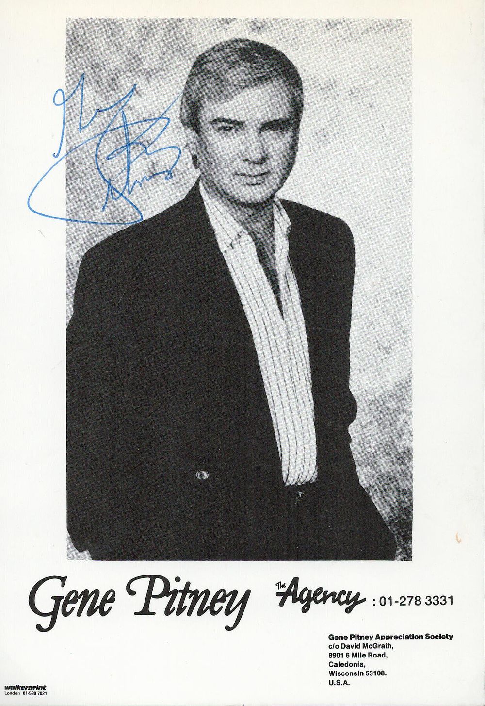 Lot 351: GENE PITNEY (1940-2006) Singer signed Promo Photo