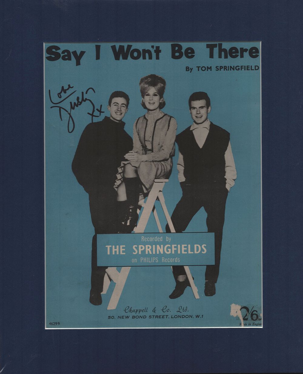 Lot 357: Dusty Springfield signed Say I won't be their...