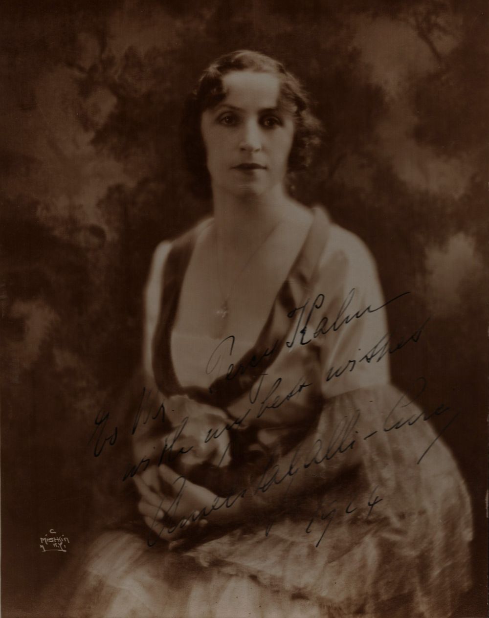 Lot 388: Amelita Galli-Curci signed vintage photo. Dedicated to composer...