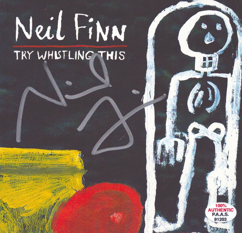 Lot 444: Neil Finn signed Try Whistling This cd booklet.