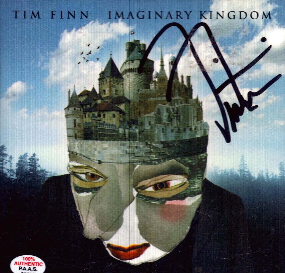 Lot 445: Tim Finn signed Imaginary Kingdom CD sleeve includes...