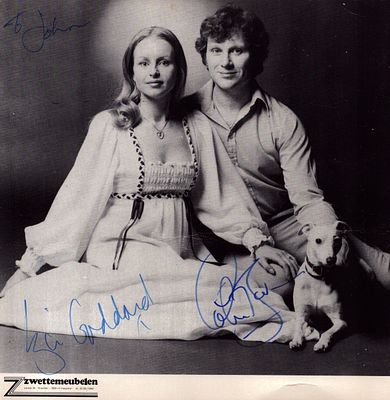 Liza Goddard and one other signed black and white photo card, measures 8x8 inches appx. 