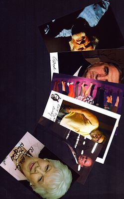 TV Film collection signed, including Joss Ackland, Peter Davison , June Whitfield, and others. 