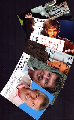 TV Film Collection signed and dedicated includes, Colin Morgan, Jean Both, Hugh Bonneville 