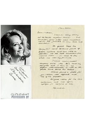 Alexandra Dane signed handwritten letter. Alexandra Dane appeared in various Carry on Movies. 