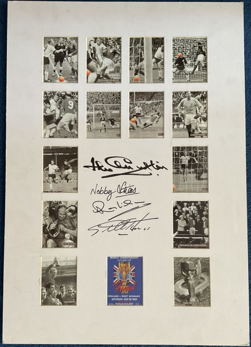 Lot 52: England World Cup Winners 1966 22x15 overall mounted...