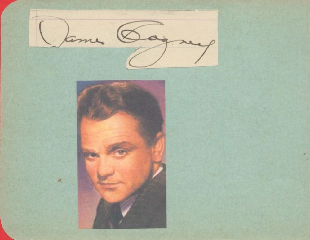 Lot 75: James Cagney signed 5x4 album page. James Francis...