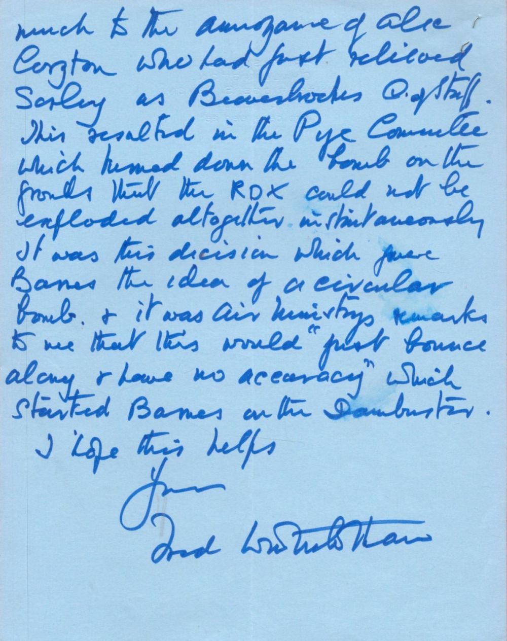 Lot 79: Group Captain Frederick Winterbotham rare hand written letter...