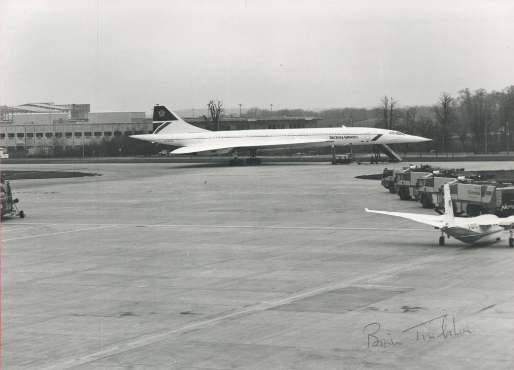 Lot 83: Brian Trubshaw signed Concorde 10x8 black and white...