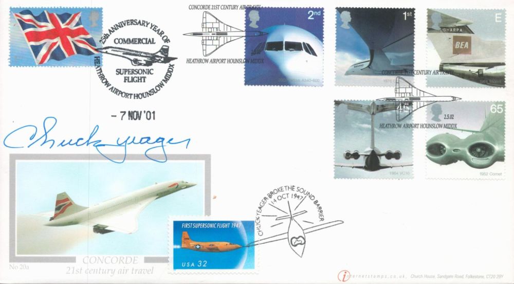 Lot 97: Brigadier General Chuck Yeager signed Concorde 21st Century...