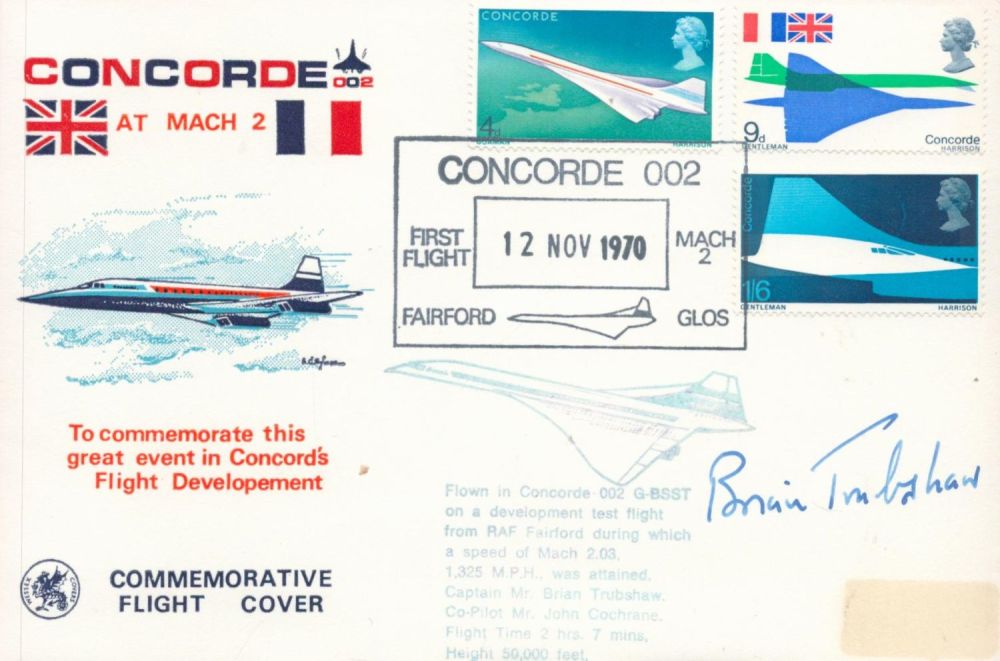 Lot 99: Brian Trubshaw signed Concorde At Mach 2 Commemorative...