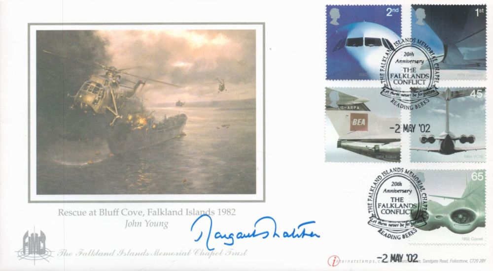 Lot 103: Margaret Thatcher signed Rescue at Bluff Cove Falklands...