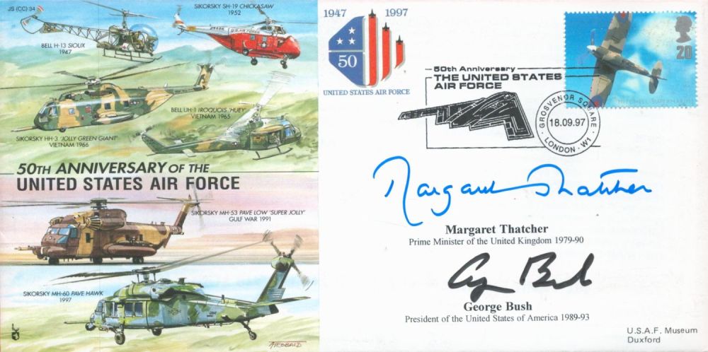 Lot 107: Margaret Thatcher and George W Bush signed 50th...