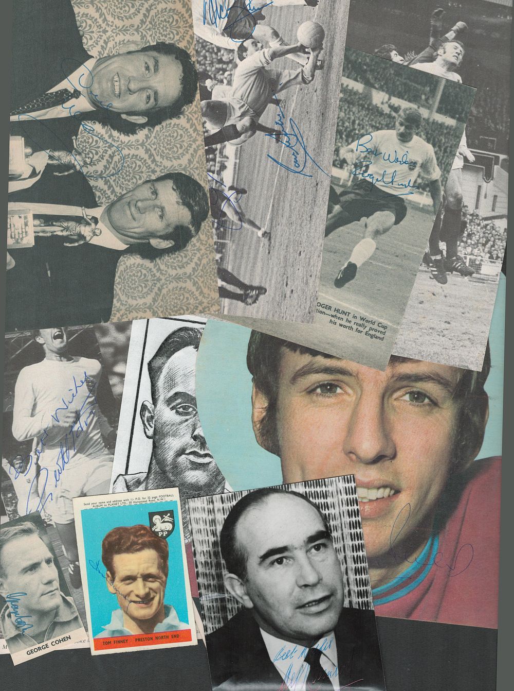 Football Legends collection 12, assorted signed photos and magazine photos includes great names 