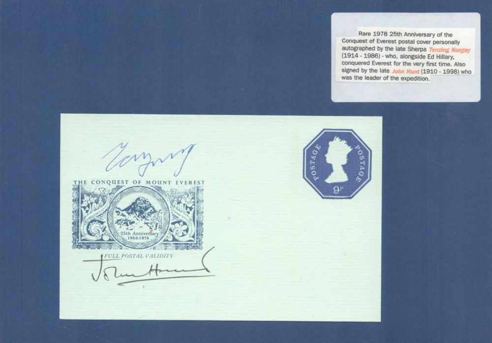 Lot 118: Sherpa Tenzing Norgay and John Hunt signed 25th...