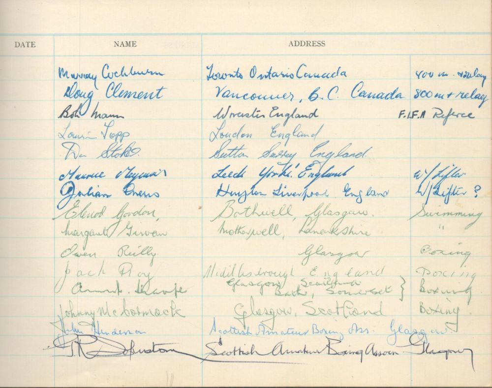 Lot 135: Adelaide Olympic Games 1956 multi signed visitors book...