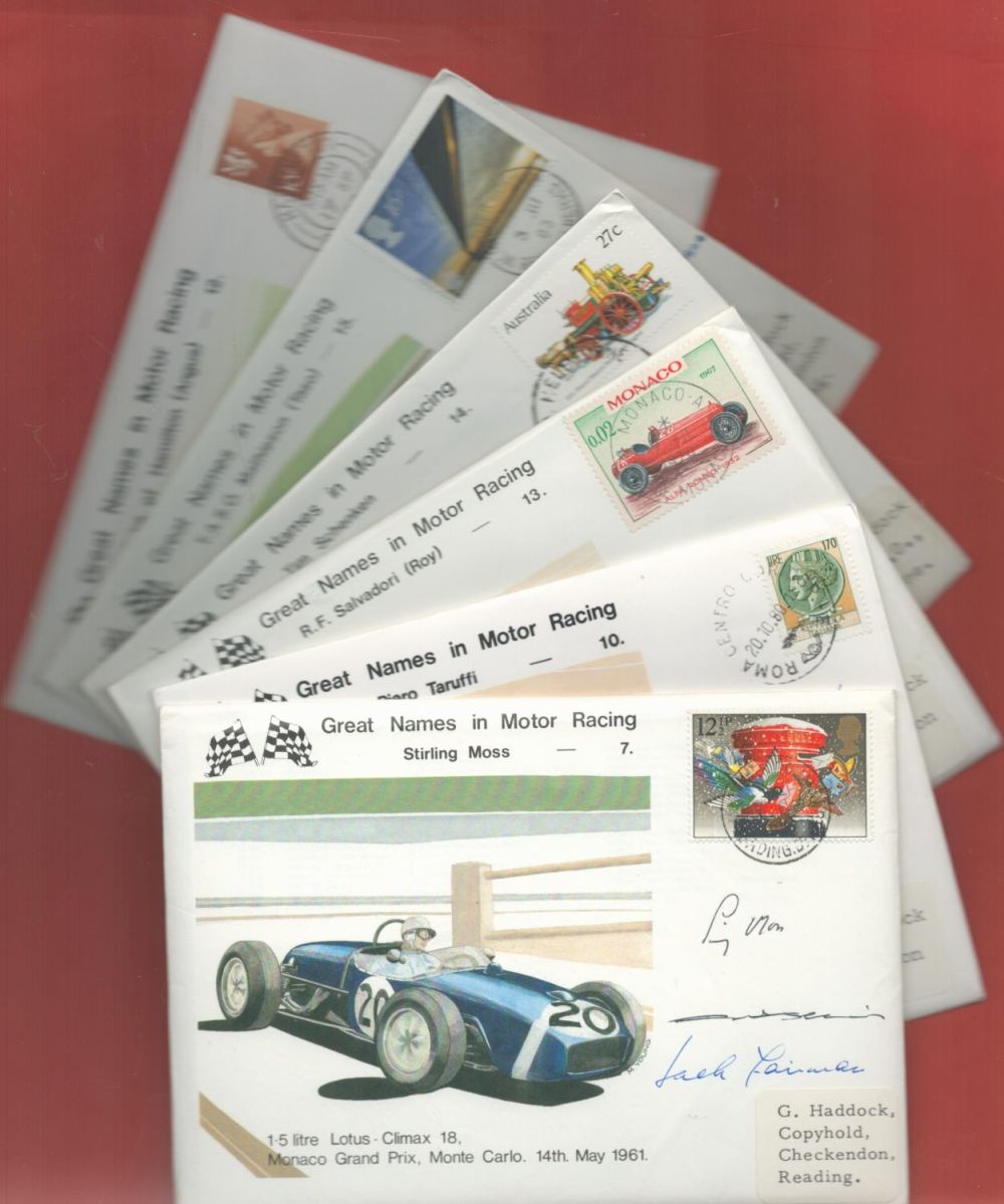 Lot 142: Great Names in Motor Racing signed FDC collection...