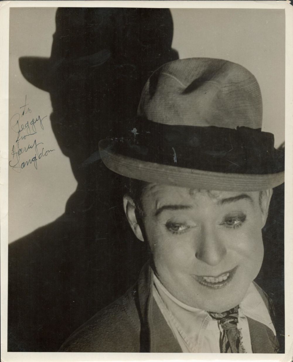 Lot 162: Harry Langdon signed 10x8 vintage black and white...