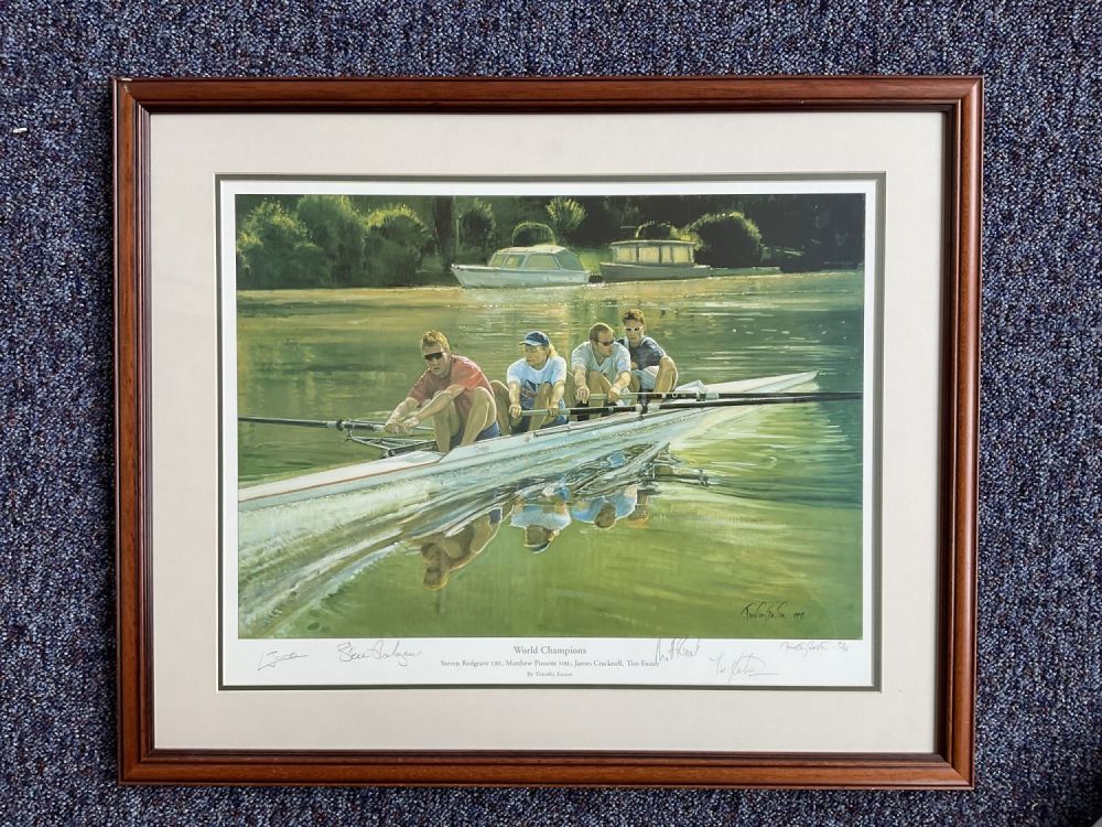 Lot 175: Rowing World Champions multi signed 29x23 framed and...