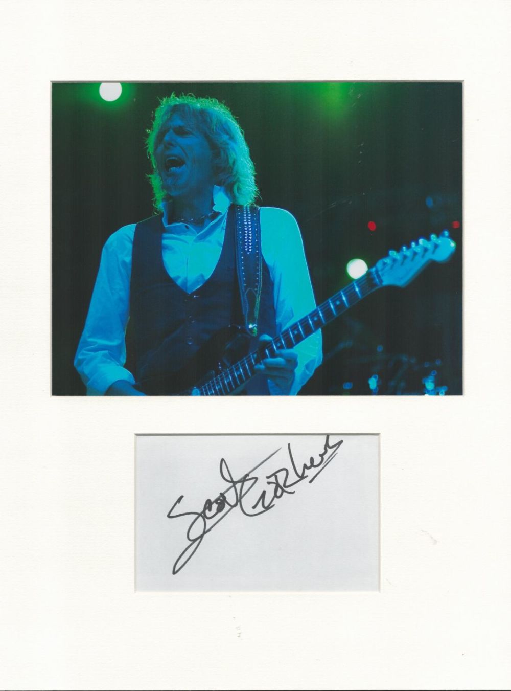 Lot 21: Music Scott Gorham signature piece autograph presentation. Mounted...
