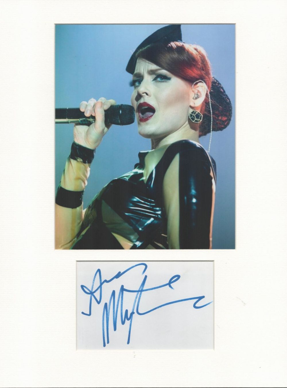 Lot 38: Music Ana Matronic signature piece autograph presentation. Mounted...
