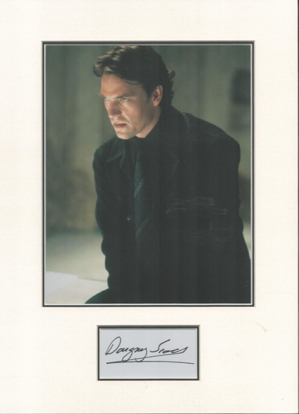 Lot 77: Dougray Scott signature piece autograph presentation. Mounted with...