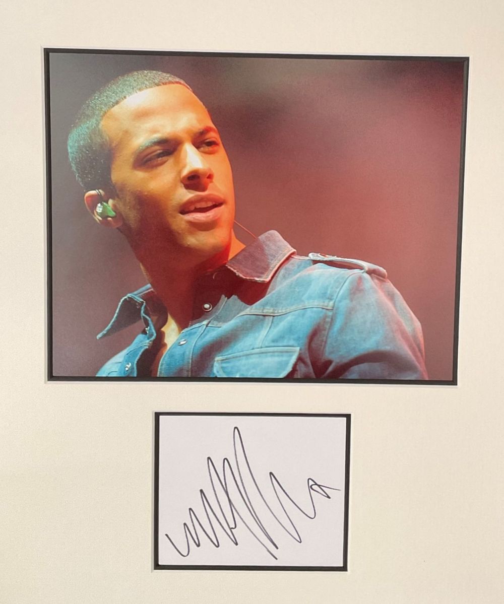 Lot 89: Marvin Humes signature piece autograph presentation. Mounted with...