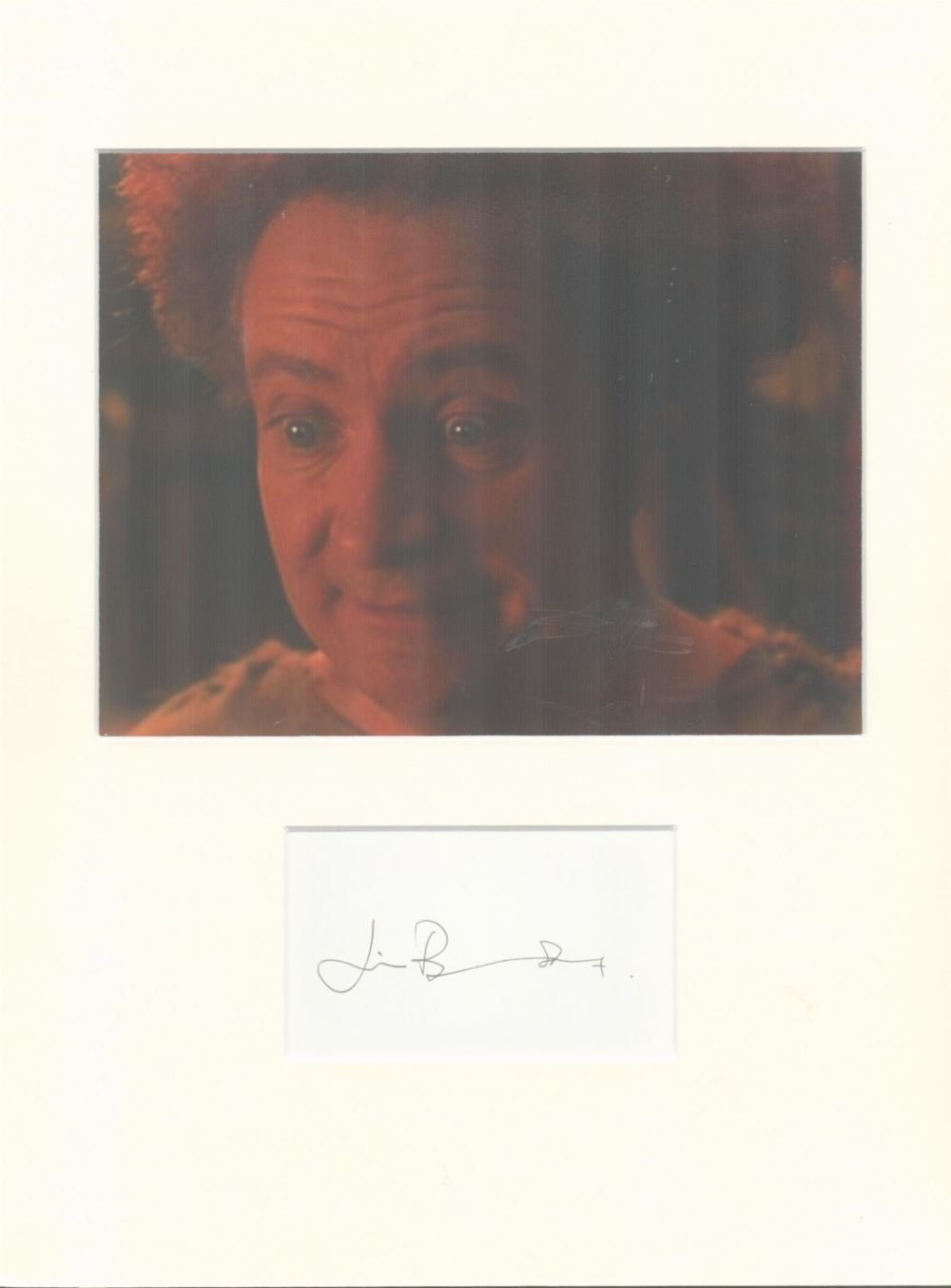 Lot 99: Jim Broadbent signature piece autograph presentation. Mounted with...