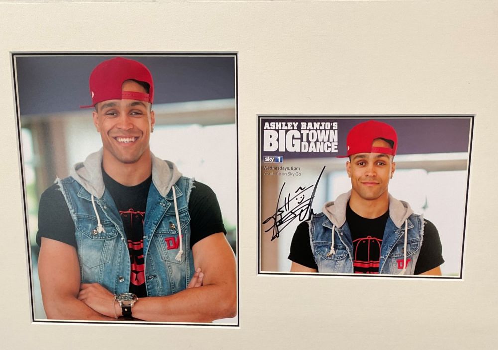 Lot 116: Ashley Banjo autograph presentation. Mounted with one signed...