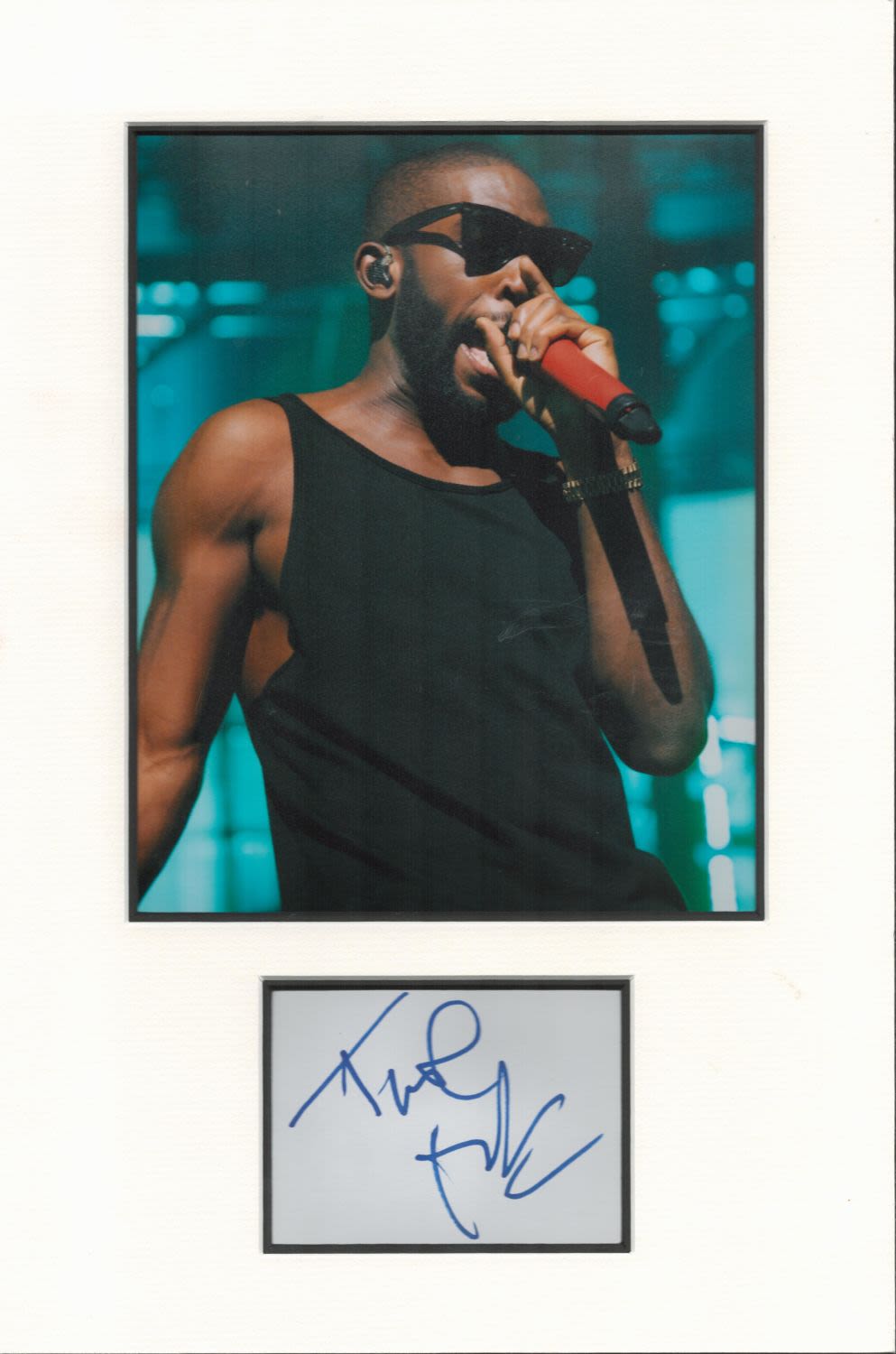 Lot 122: Tinie Tempah signature piece autograph presentation. Mounted with...