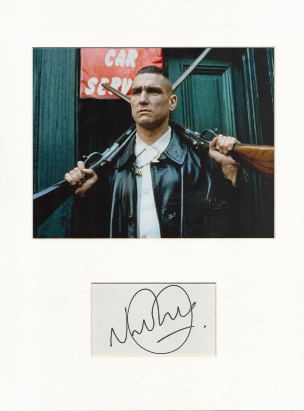 Lot 125: Vinnie Jones signature piece autograph presentation. Mounted with...