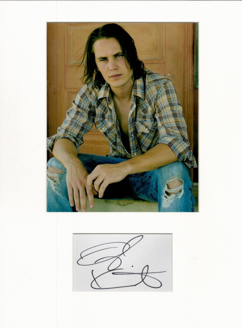 Lot 143: Taylor Kitsch 16x12 overall mounted signature piece. Good...