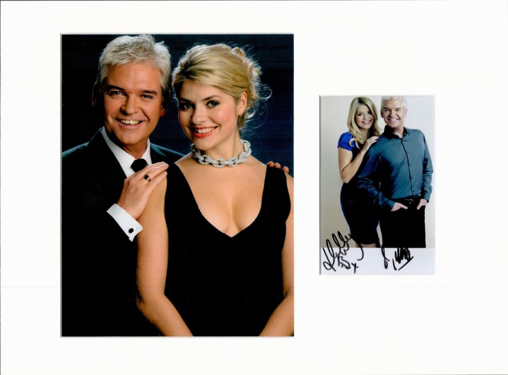 Lot 147: Philip Schofield and Holly Willoughby 16x12 overall mounted...