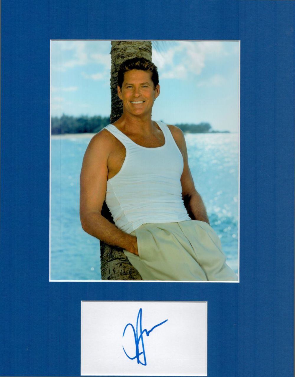 Lot 149: David Hasselhoff 16x12 overall mounted signature piece. Good...