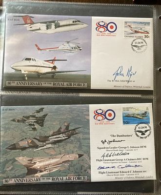 RAF 80th Ann Collection of 11 covers VIP autographs inc WW2 VCs Dambusters Aces. RAF(80)1 to 10 