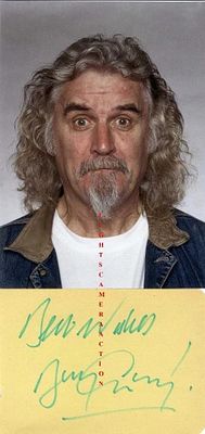 Billy Connolly rare signed autograph album page and 6 x 4 colour unsigned portrait photo. 